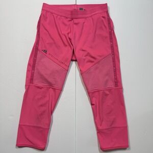 Adidas Stella McCartney Pants Womens Small Pink Parley Mesh Capri Leggings